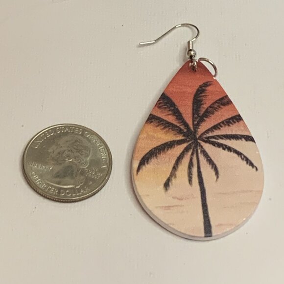 Palm Tree Earring, Tree Earring, Sunset Earring, Beach Earring, Nature Earring - Picture 6 of 6